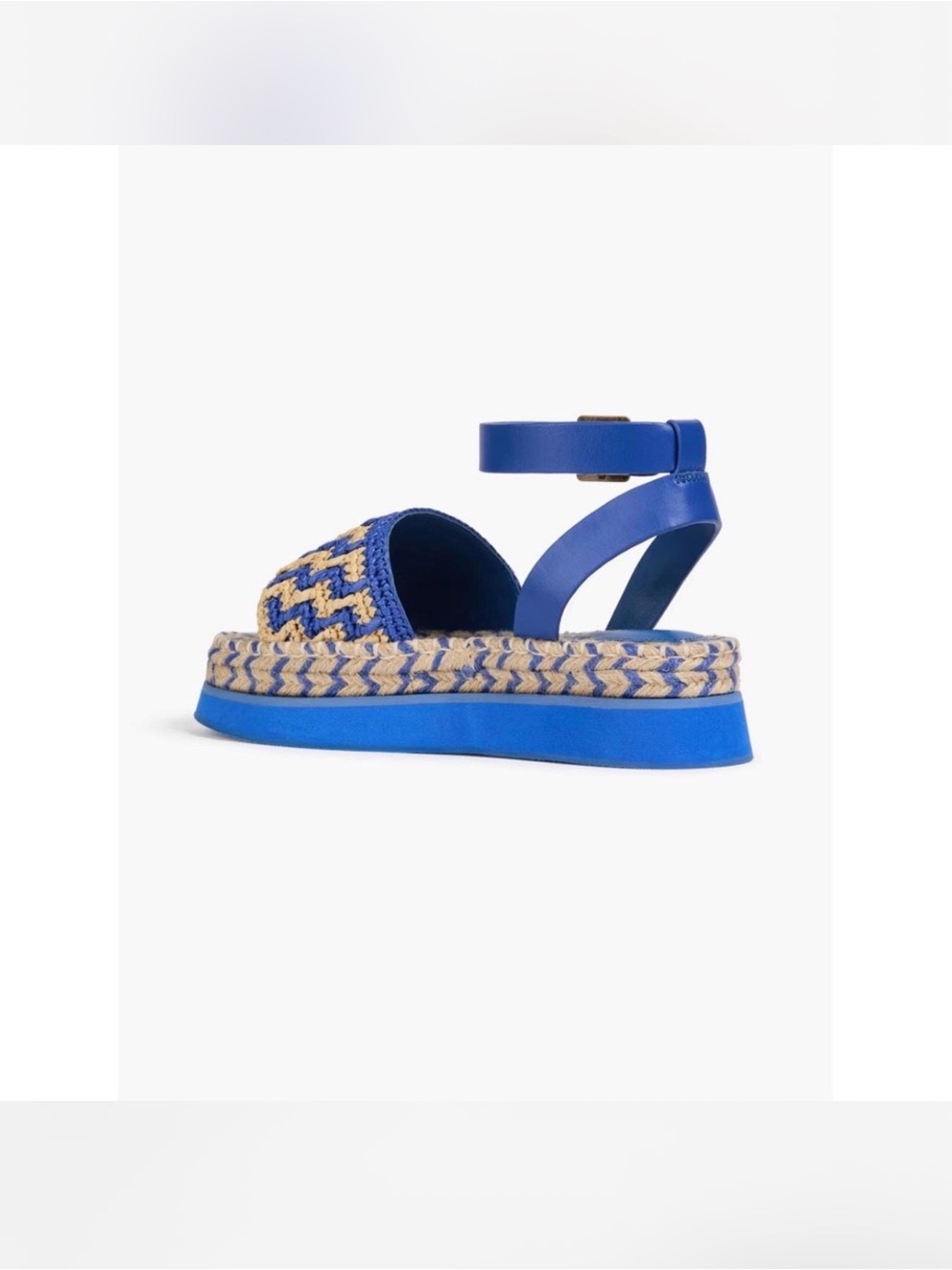 FARM Rio Blue and Tan Woven Platform Sandals - Picture 3 of 4